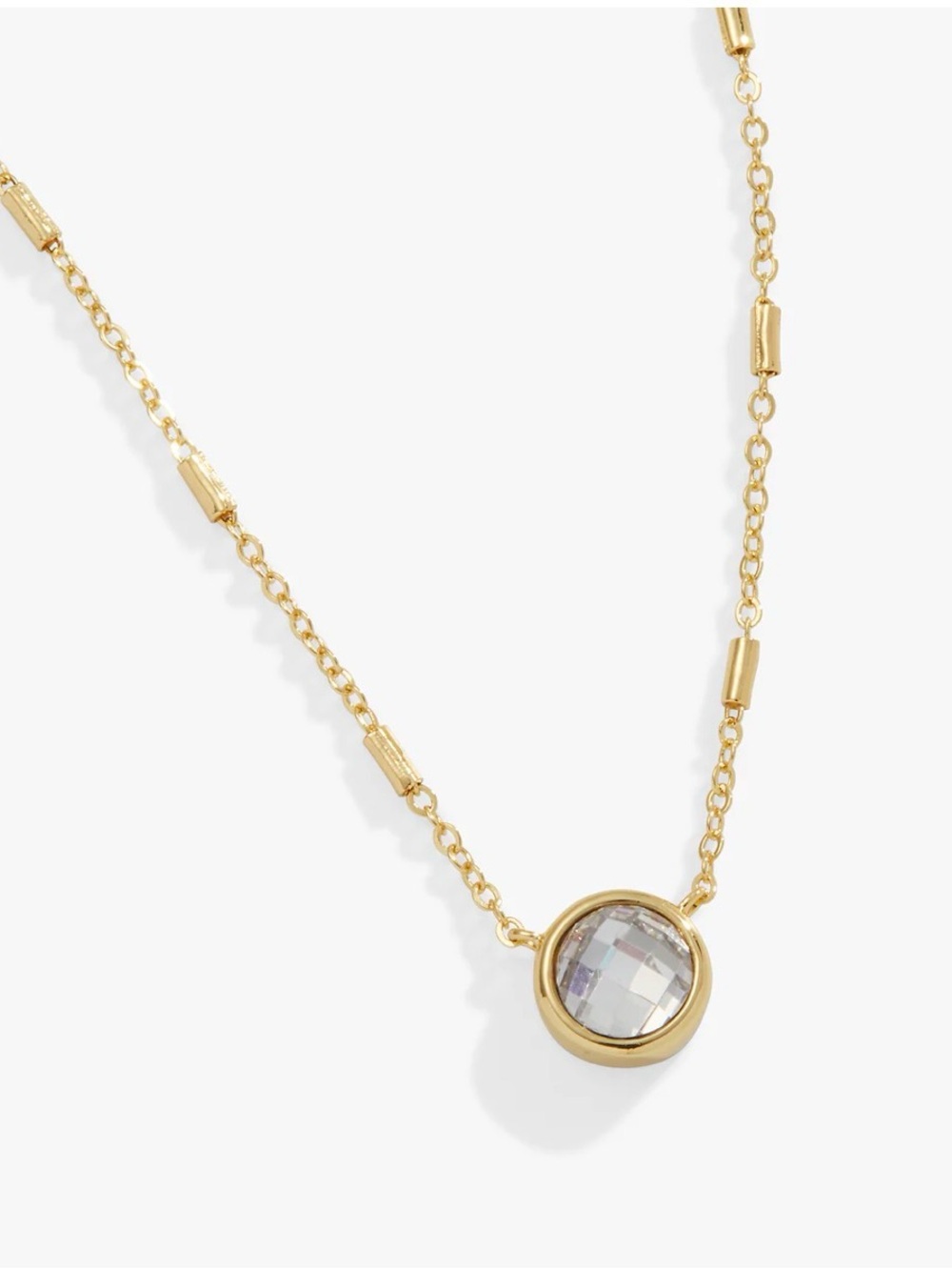 Alex and Ani Gold-tone Necklace with Clear Crystal Pendant
